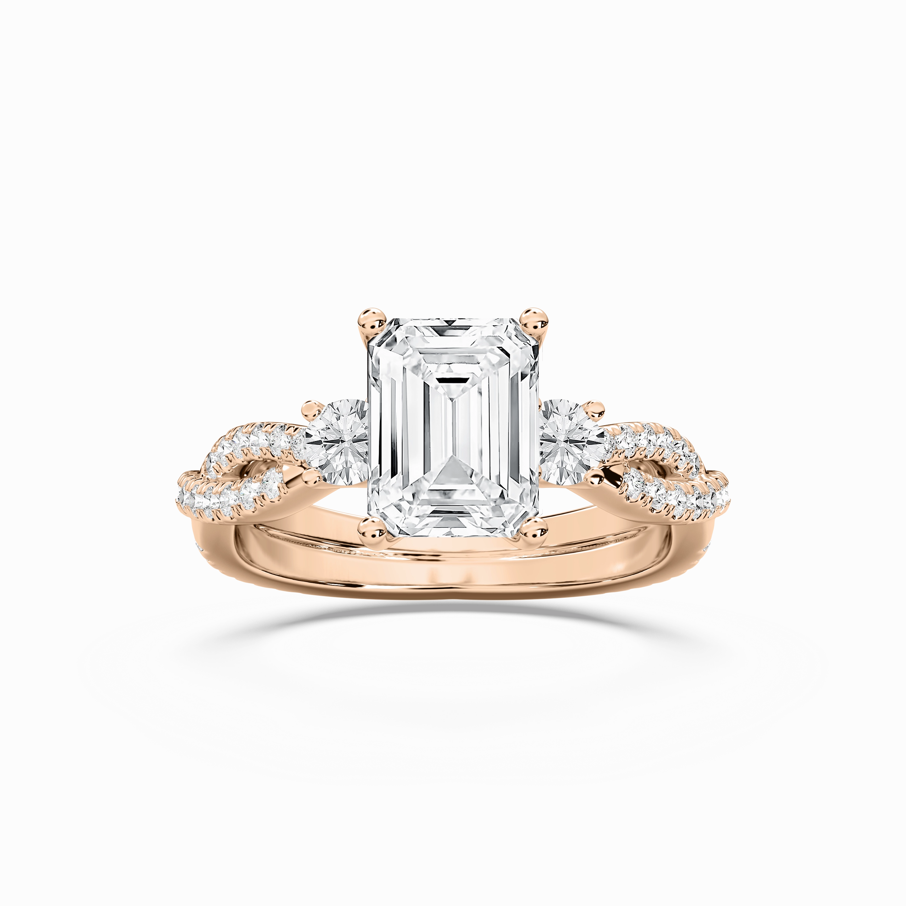 Bella 2 ? ctw Emerald Lab Grown Diamond Twist Side Stone Engagement Ring Emotional Significance