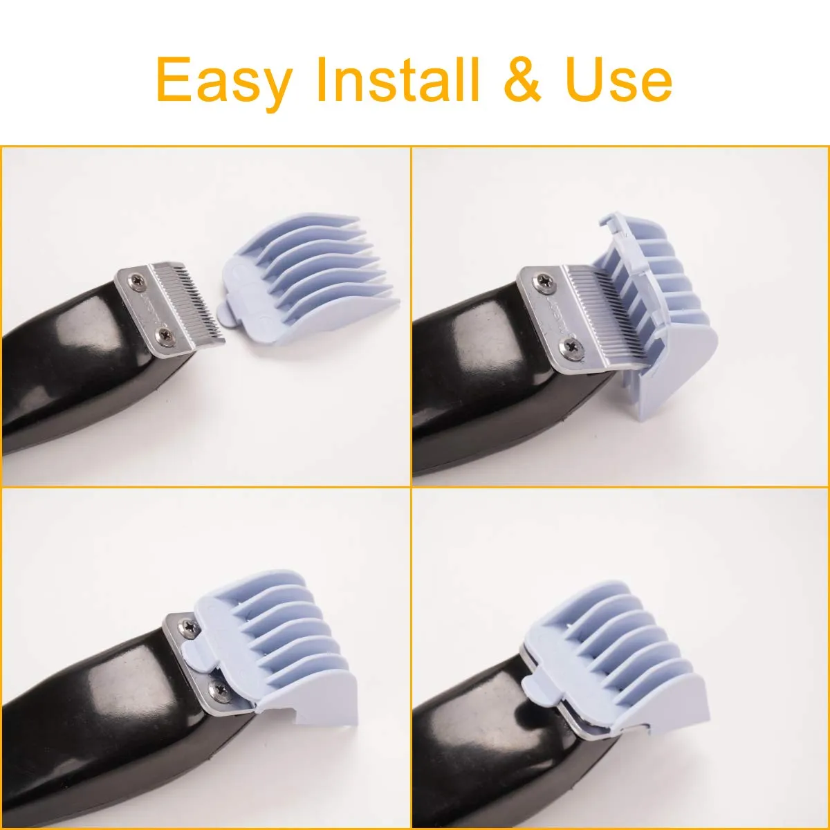 BESTBOMG 10 Color Professional Hair Clipper Guide Combs, Replacement Guards Set, Attachment Guide Combs, Great Fits for Many Clippers/Trimmers A 10color