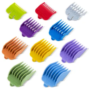 BESTBOMG 10 Color Professional Hair Clipper Guide Combs, Replacement Guards Set, Attachment Guide Combs, Great Fits for Many Clippers/Trimmers A 10color