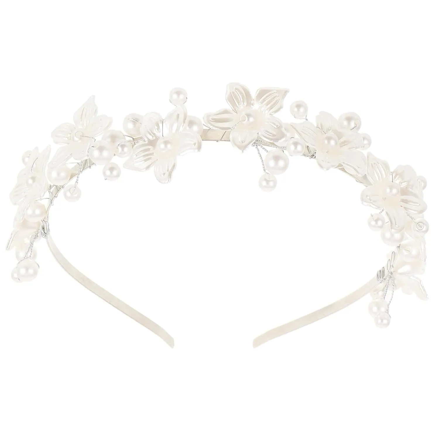 BESTYASH Luxury Faux Pearl Headband Wedding Hair Accessories Pearl Crown for Women Bridal Headpiece Hair Accessory for Bride