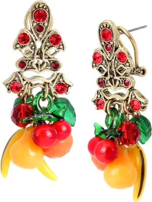Betsey Fruit Chandelier Earrings
