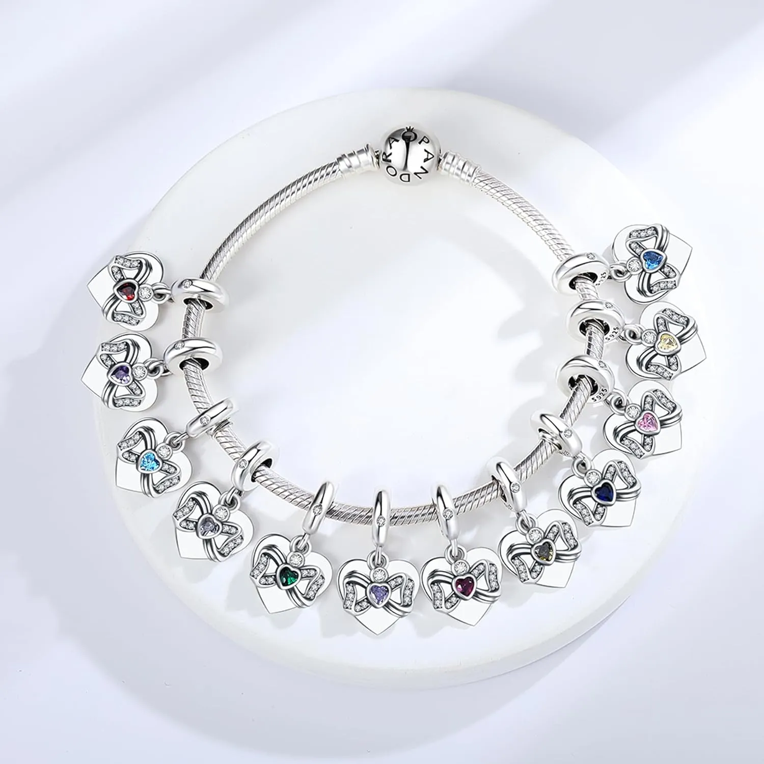 Birthstone Charms 925 Sterling Silver Charms Fit Pandora Charms Bracelet Fit Wife Mother's Day Christmas Birthday Gift