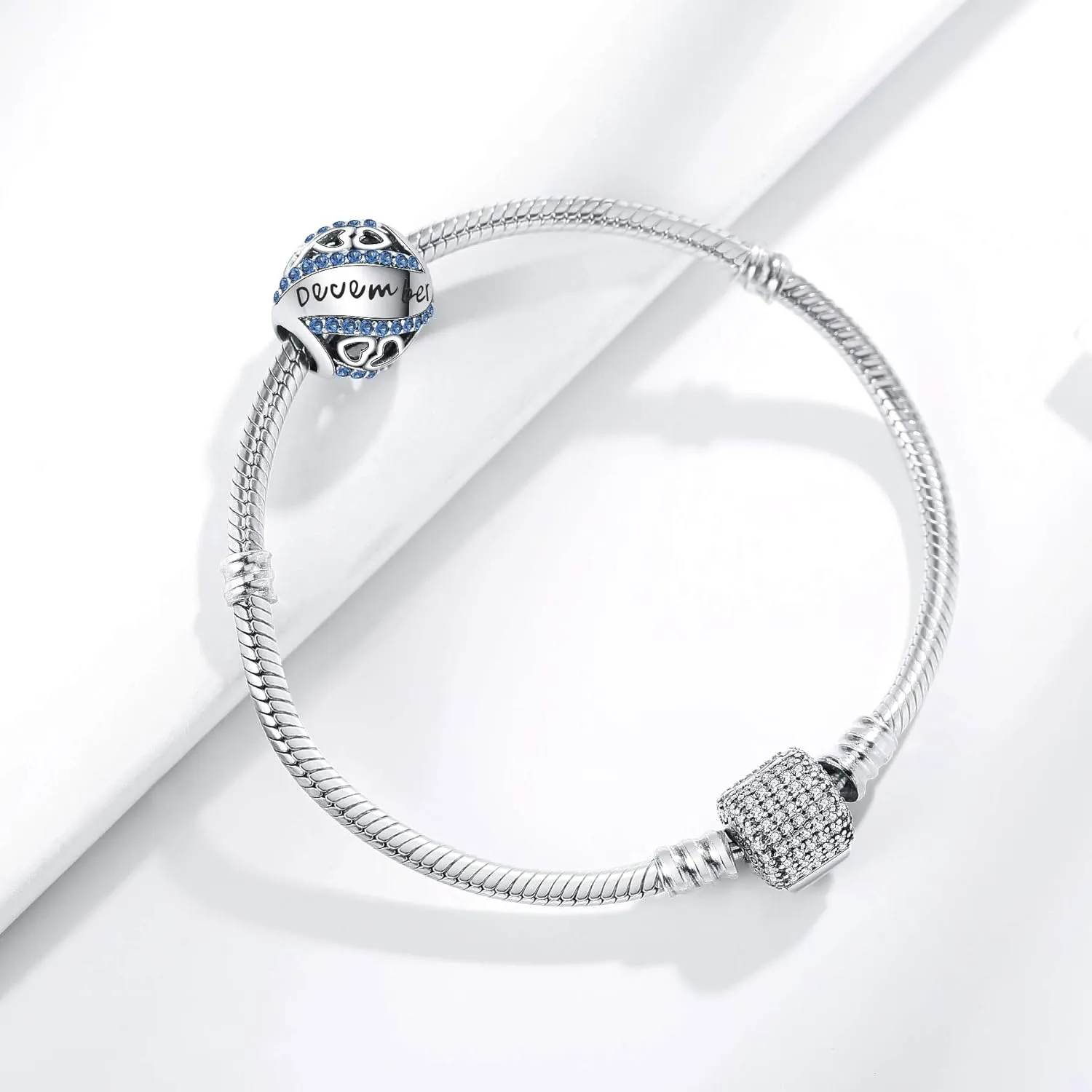 Birthstone Charms for Charms Bracelet 925 Sterling Silver Bead Openwork Charms Fit Pandora Charms Bracelet, Fit Women Wife Mom Christmas Birthday Gift