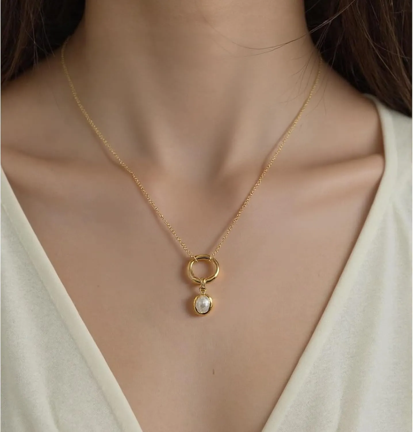 Birthstone Necklace for Women - Dainty Charms Pendant Gold Plated Chain Zircon Jewelry Birthday Gifts for Mom Family