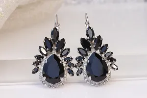 BLACK BRIDAL EARRINGS