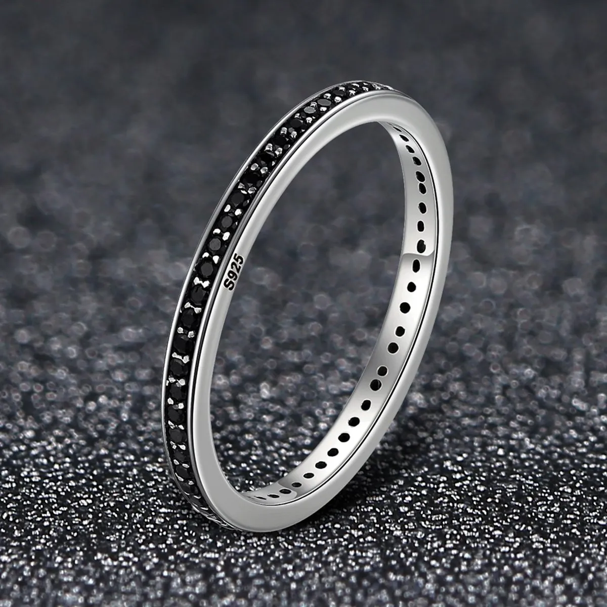 Black CZ Stackable Rings
