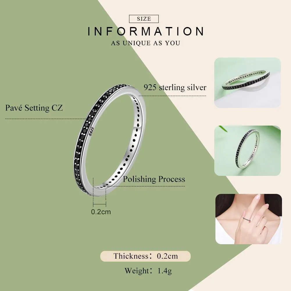 Black CZ Stackable Rings