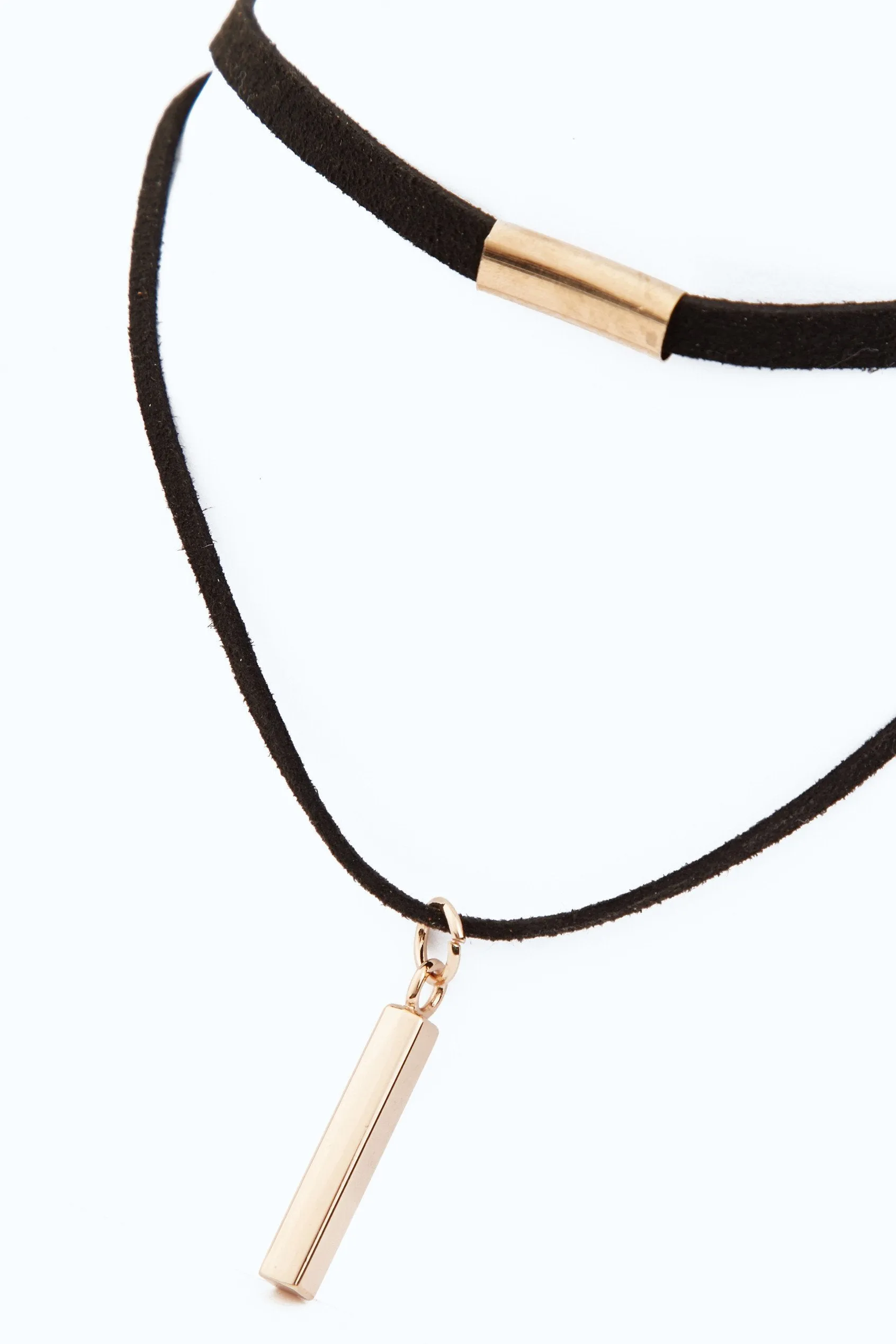 Black Gold Two Row Velvet Choker