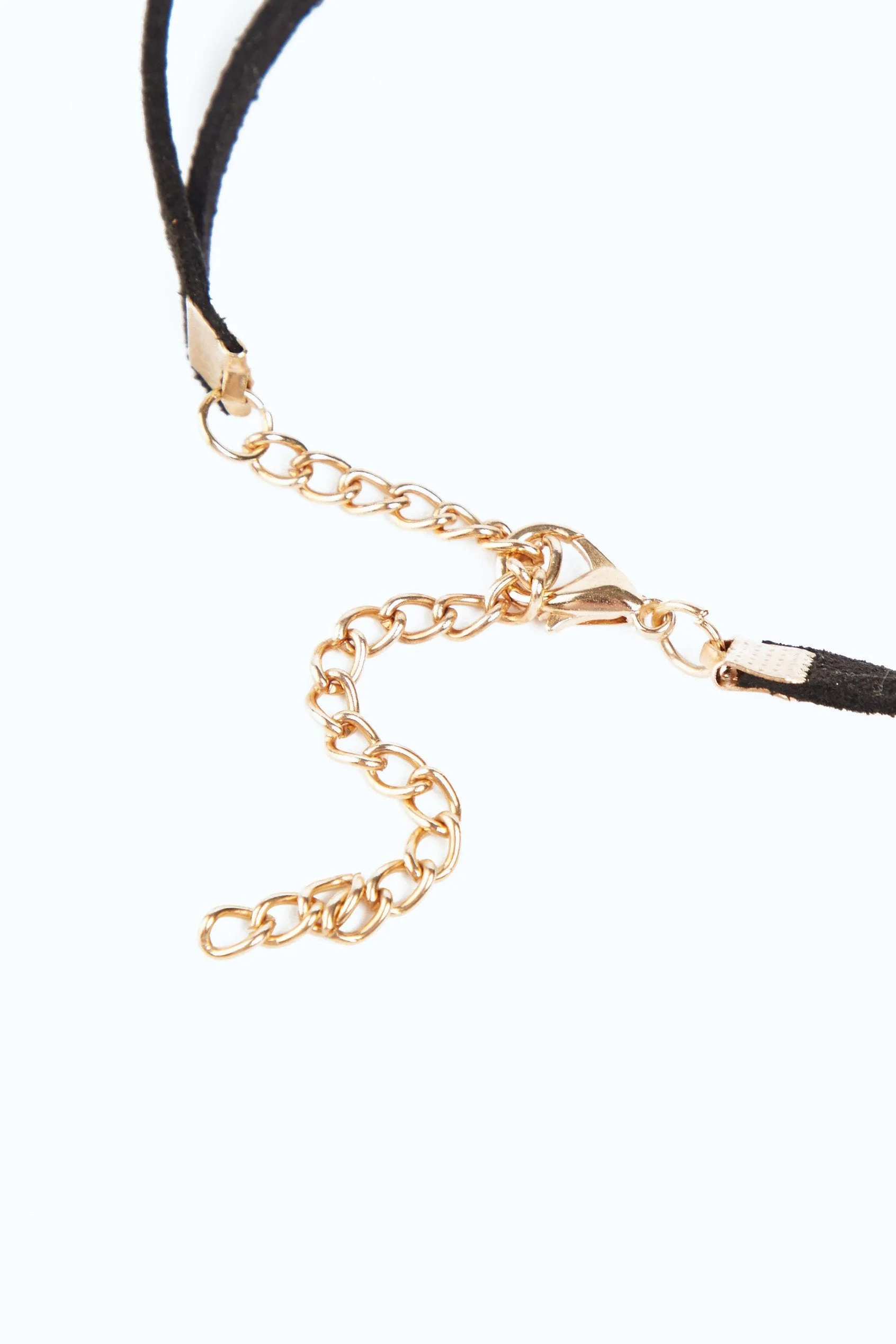 Black Gold Two Row Velvet Choker