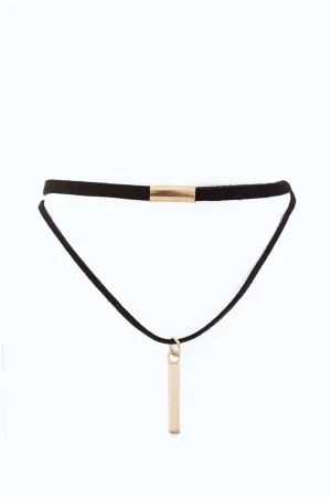 Black Gold Two Row Velvet Choker