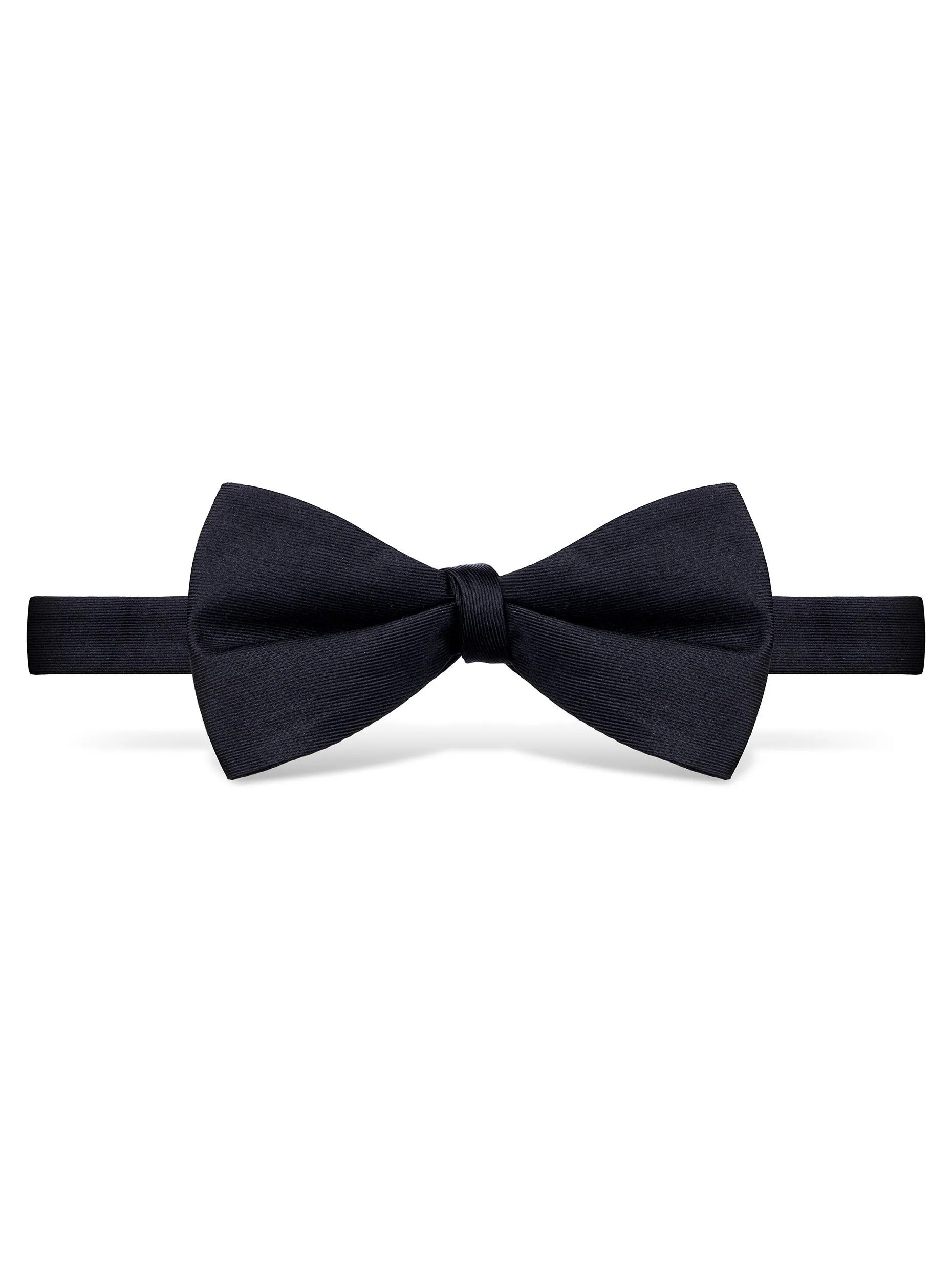 Black Grosgrain Silk Bow Tie - Self Tie
