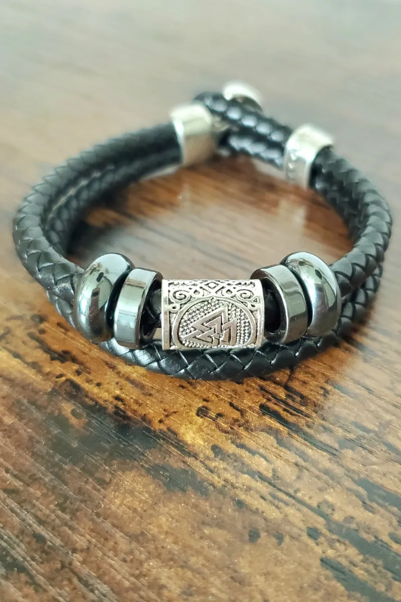 Black Leather Rope Bracelet
