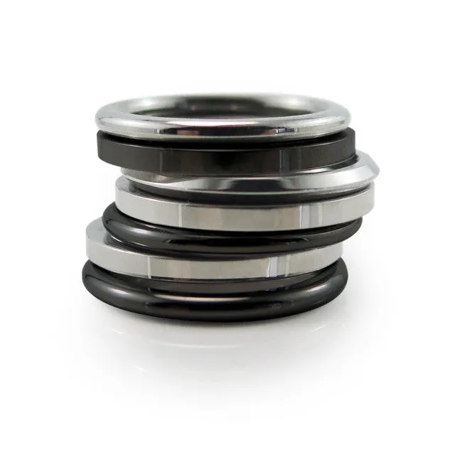 Black Pyramid Stackable Titanium Ring