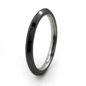 Black Pyramid Stackable Titanium Ring