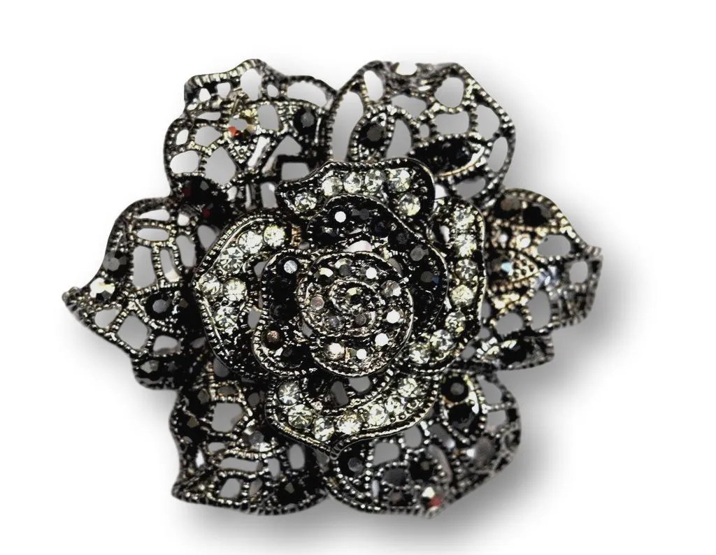 Black Rose brooch