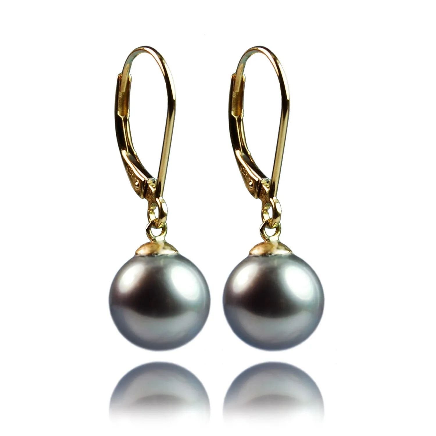 Black Tahitian Pearl 'Tsarina' Gold-Drop Earring