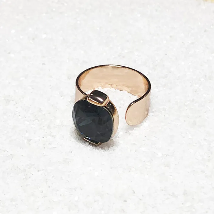 Blackbird Glam Black Swarovski Ring