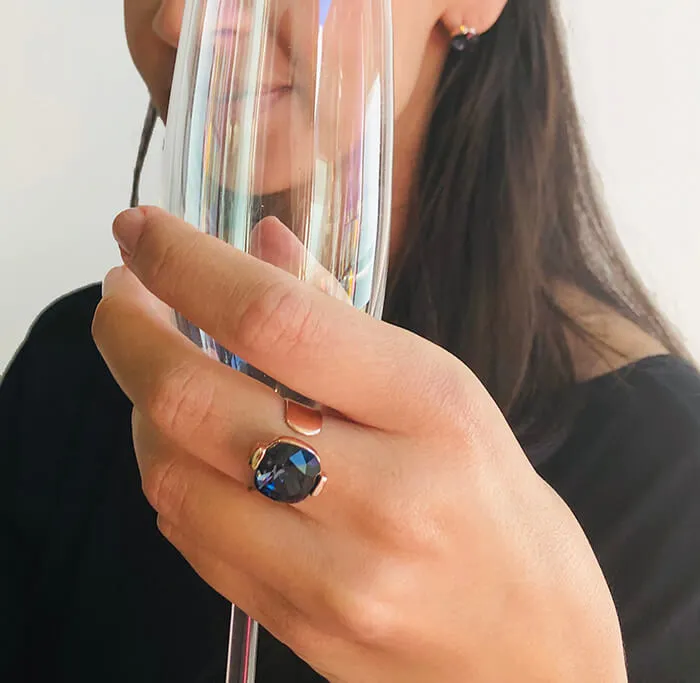 Blackbird Glam Black Swarovski Ring
