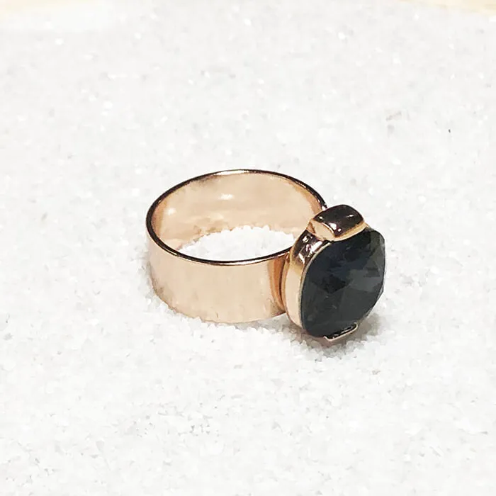 Blackbird Glam Black Swarovski Ring