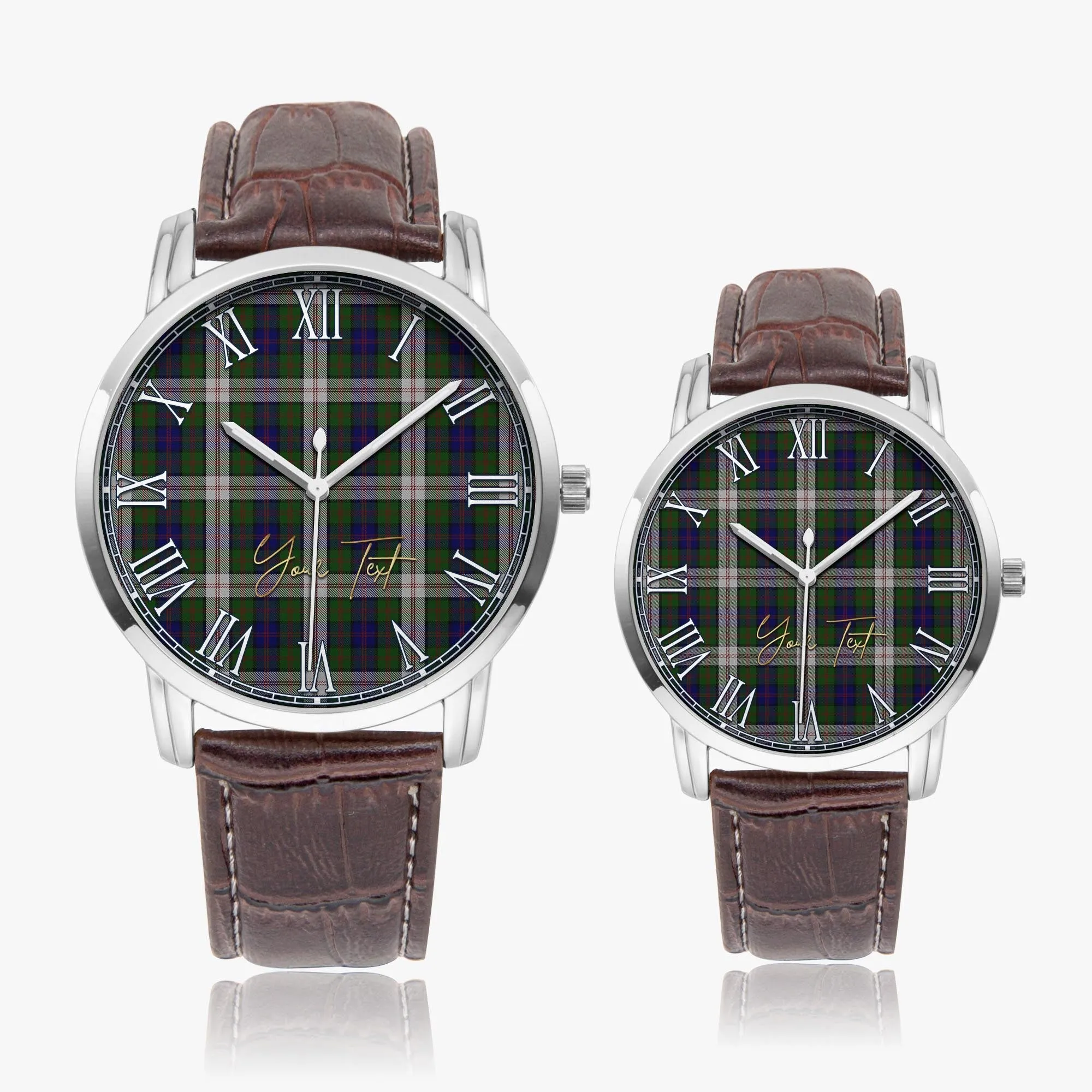 Blair Dress Tartan Personalized Your Text Leather Trap Quartz Watch