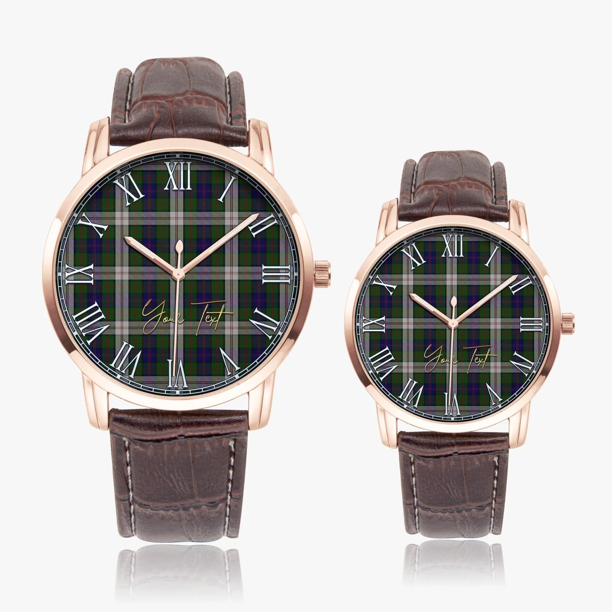 Blair Dress Tartan Personalized Your Text Leather Trap Quartz Watch