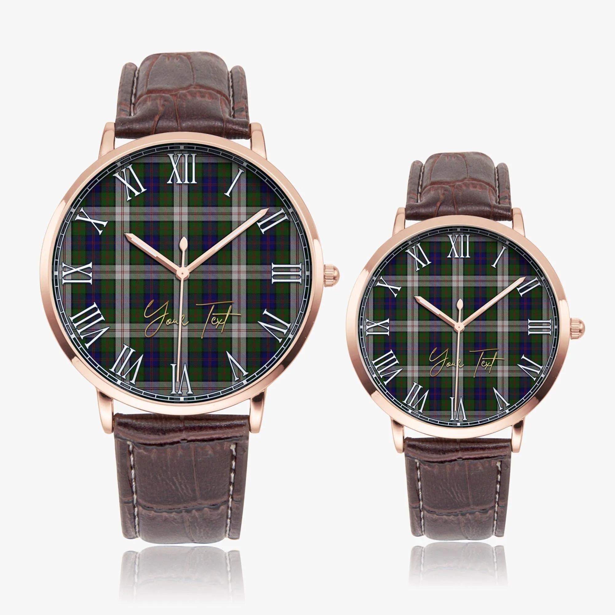 Blair Dress Tartan Personalized Your Text Leather Trap Quartz Watch