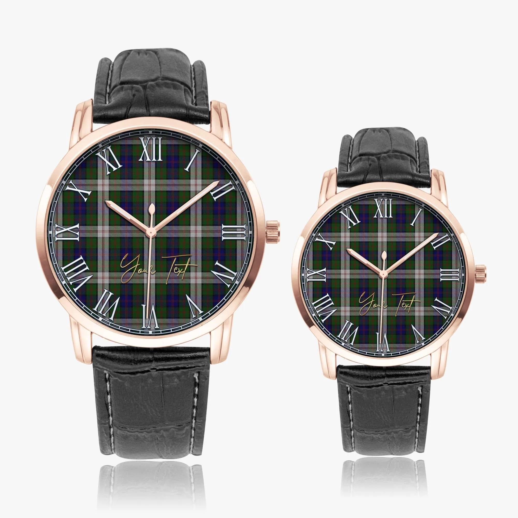 Blair Dress Tartan Personalized Your Text Leather Trap Quartz Watch