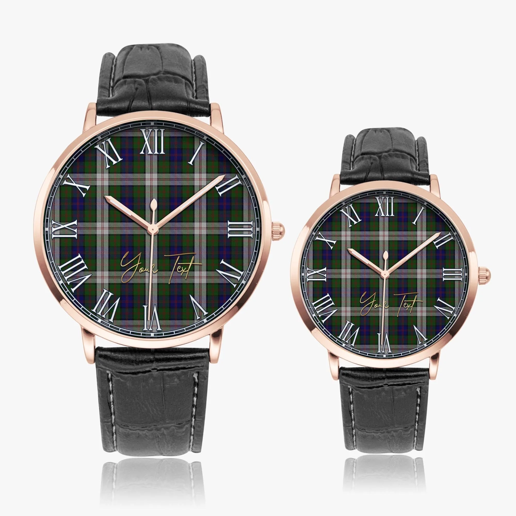 Blair Dress Tartan Personalized Your Text Leather Trap Quartz Watch