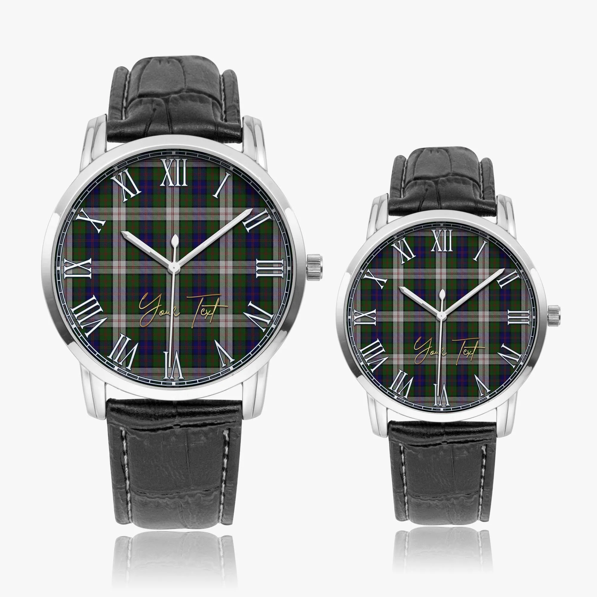 Blair Dress Tartan Personalized Your Text Leather Trap Quartz Watch