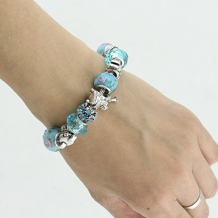 Blue Angle Charm Bracelet