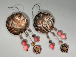 Bohemian Floral Disk Dangle Beaded Earrings # 5