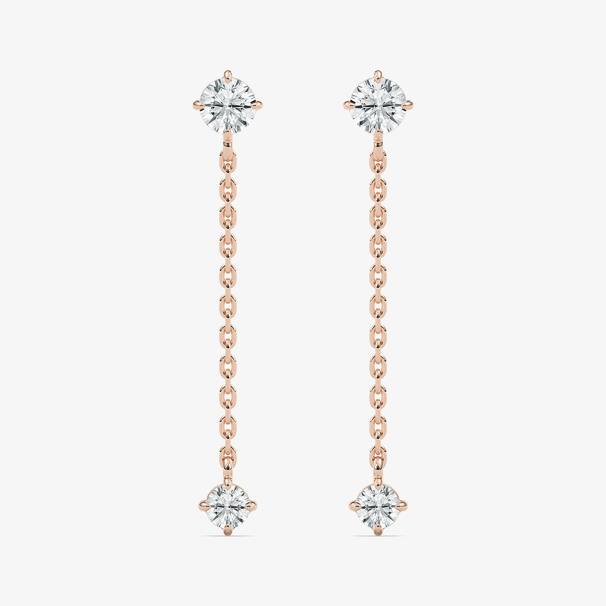 Stylish Jewelry 3/4 ctw Round Lab Grown Diamond Graduated Dangle Chain Earrings