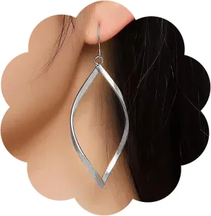 Boho Gold Swirl Hoop Drop Earrings Twist Hoop Dangle Earrings Large Geometric Earrings Twist Rhombus Earrings Minimalist Geometric Earrings Jewelry for Women