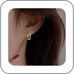 Boho Hollow Rectangle Dangle Earrings Geometric Square Earrings Gold Rectangle Drop Earrings Minimalist Hollow Square Stud Earrings Small Geometric Earrings Jewelry for Women