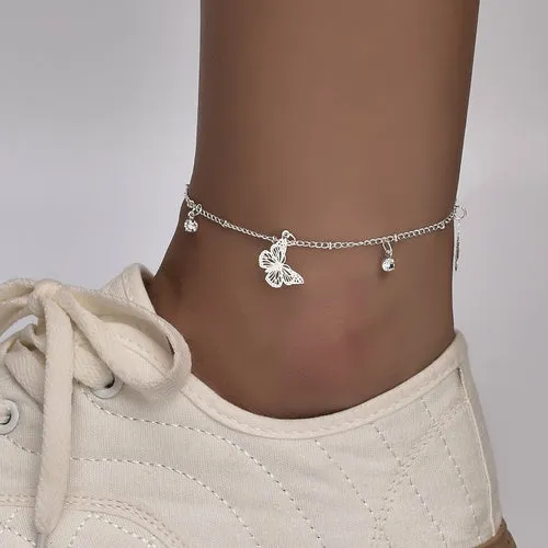 Boho Star Charm Adjustable Anklet for Women - Gold/Silver Finish