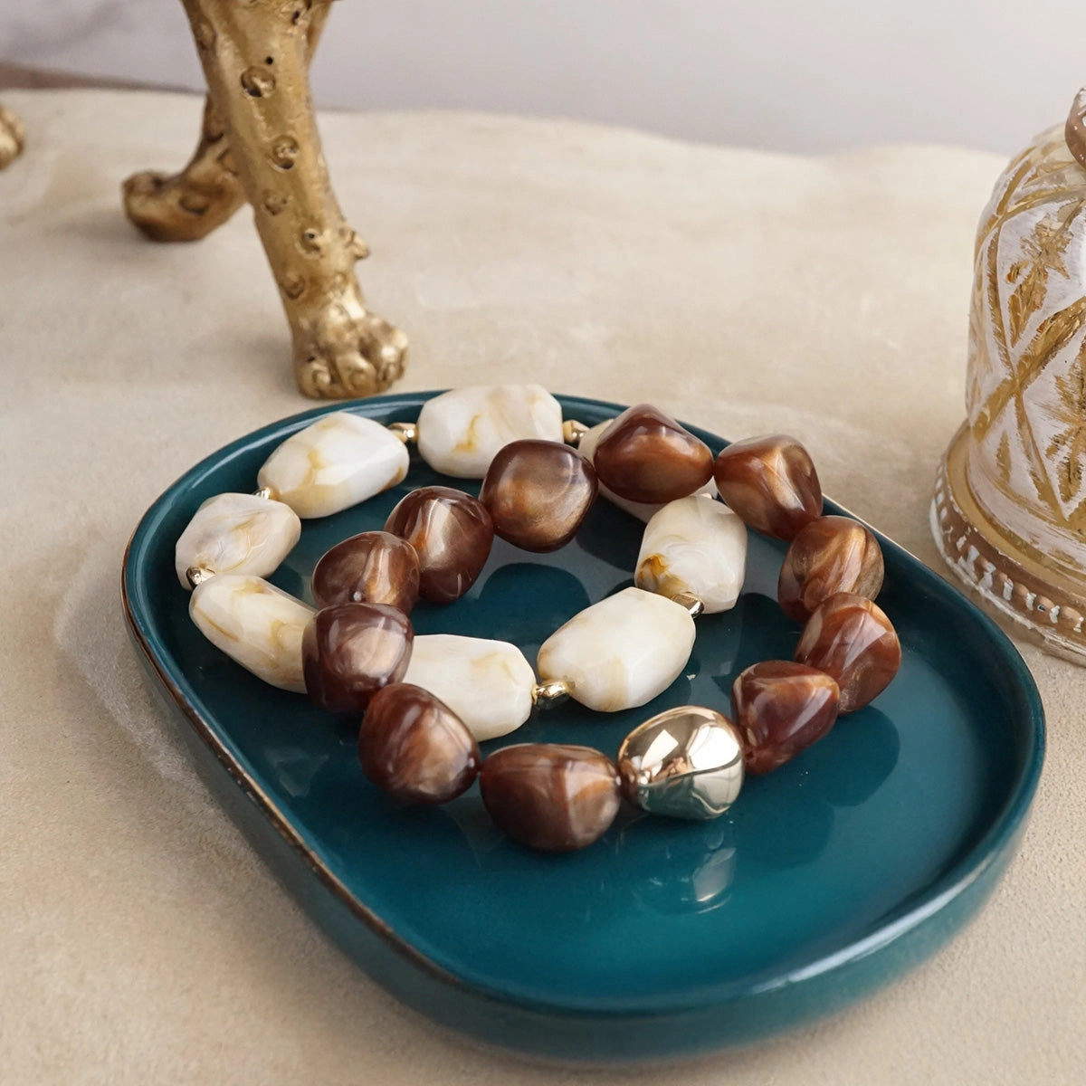 Perpetual Progress Boho Harmony ?C Chunky Acrylic Stretchy Bracelets