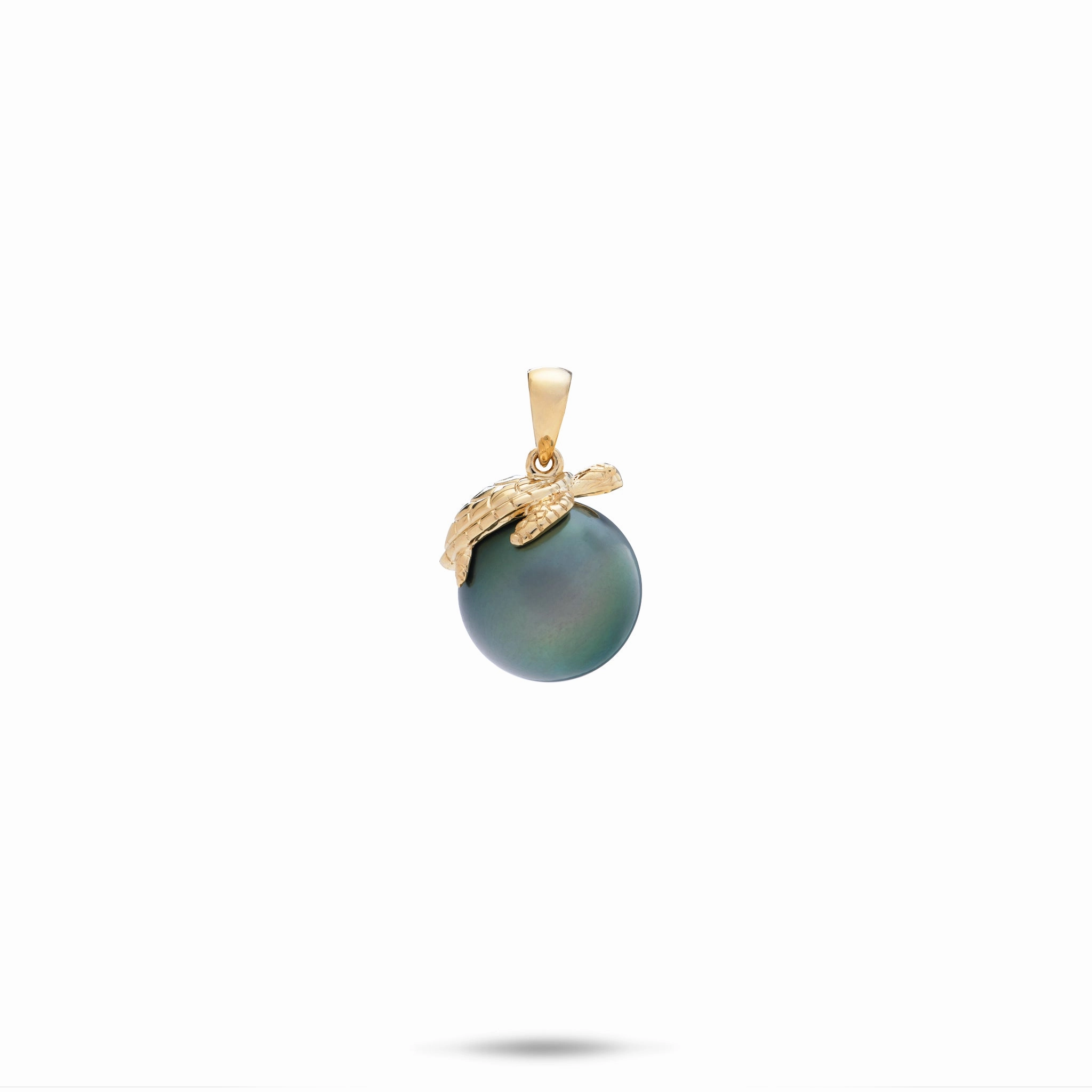 exquisite design Precious Piece Honu Tahitian Black Pearl Pendant in Gold - 13-14mm