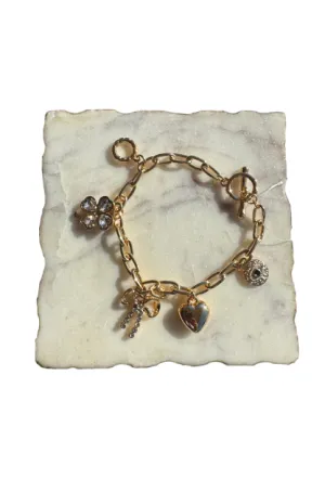 Bow & Charm Dangle Bracelet
