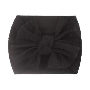 Bow Headband Elastic Knotted Headband Makeup Hair Headband Hair Bandanas Birthday Party Headband for Kids (Black, One Size)