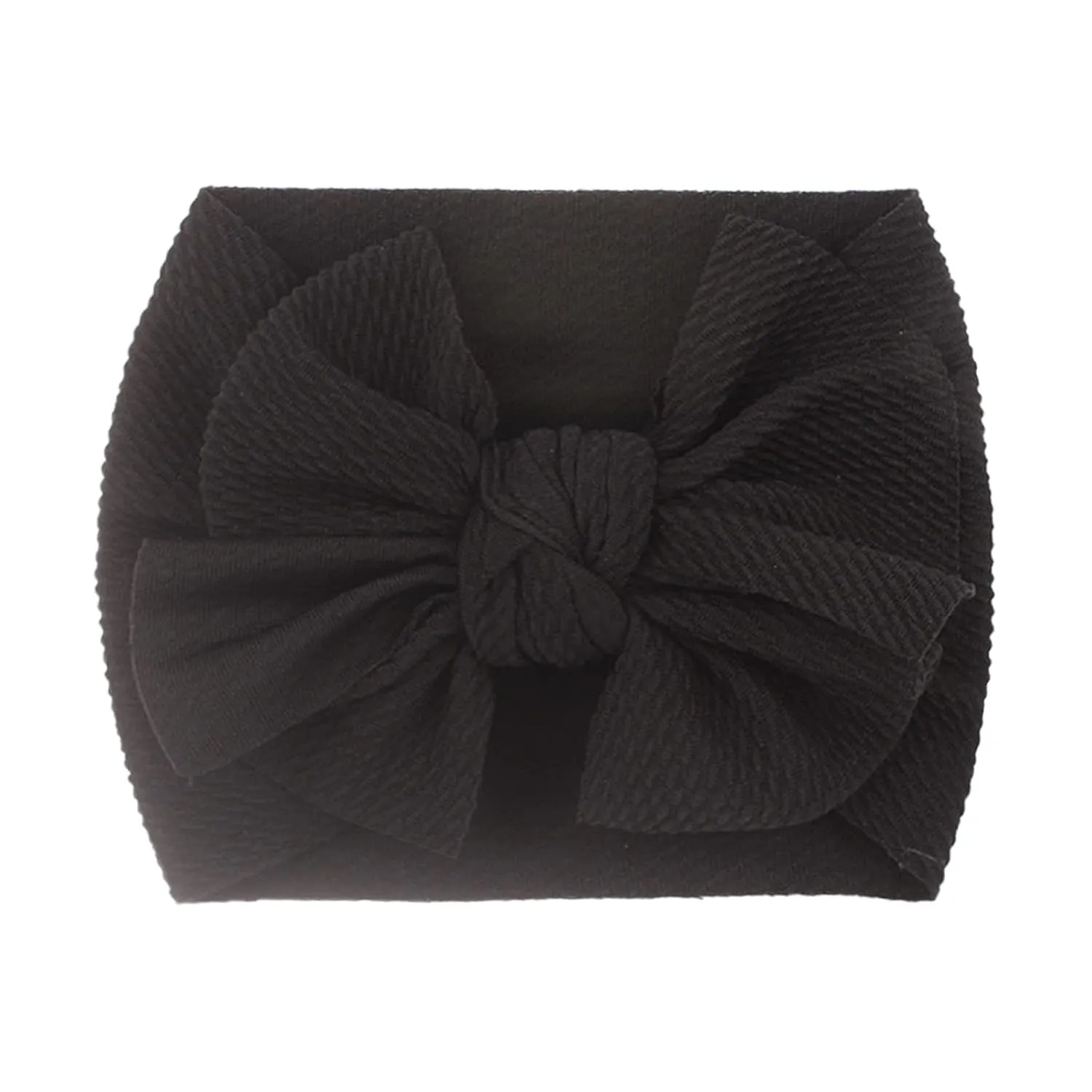 Bow Headband Elastic Knotted Headband Makeup Hair Headband Hair Bandanas Birthday Party Headband for Kids (Black, One Size)