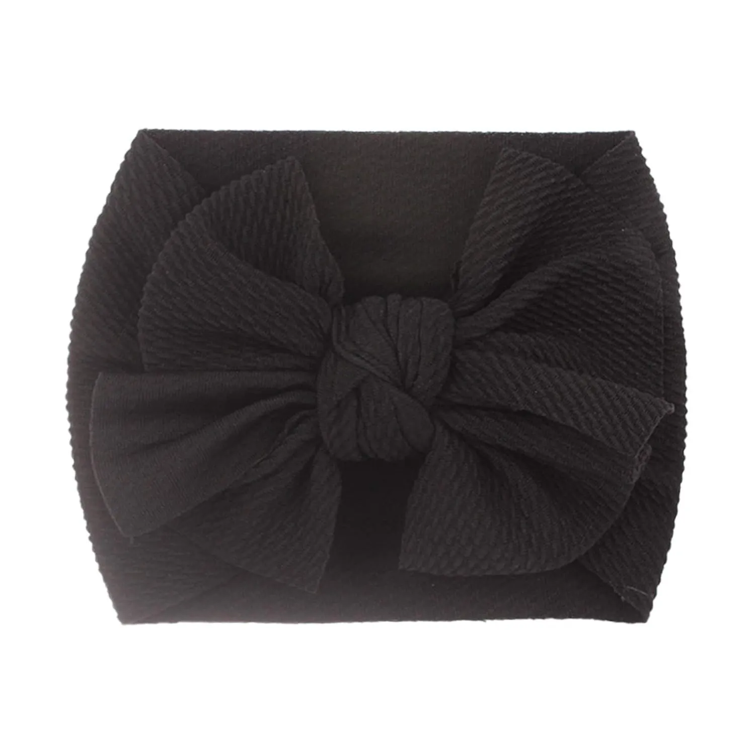 Bow Headband Elastic Knotted Headband Makeup Hair Headband Hair Bandanas Birthday Party Headband for Kids (Black, One Size)