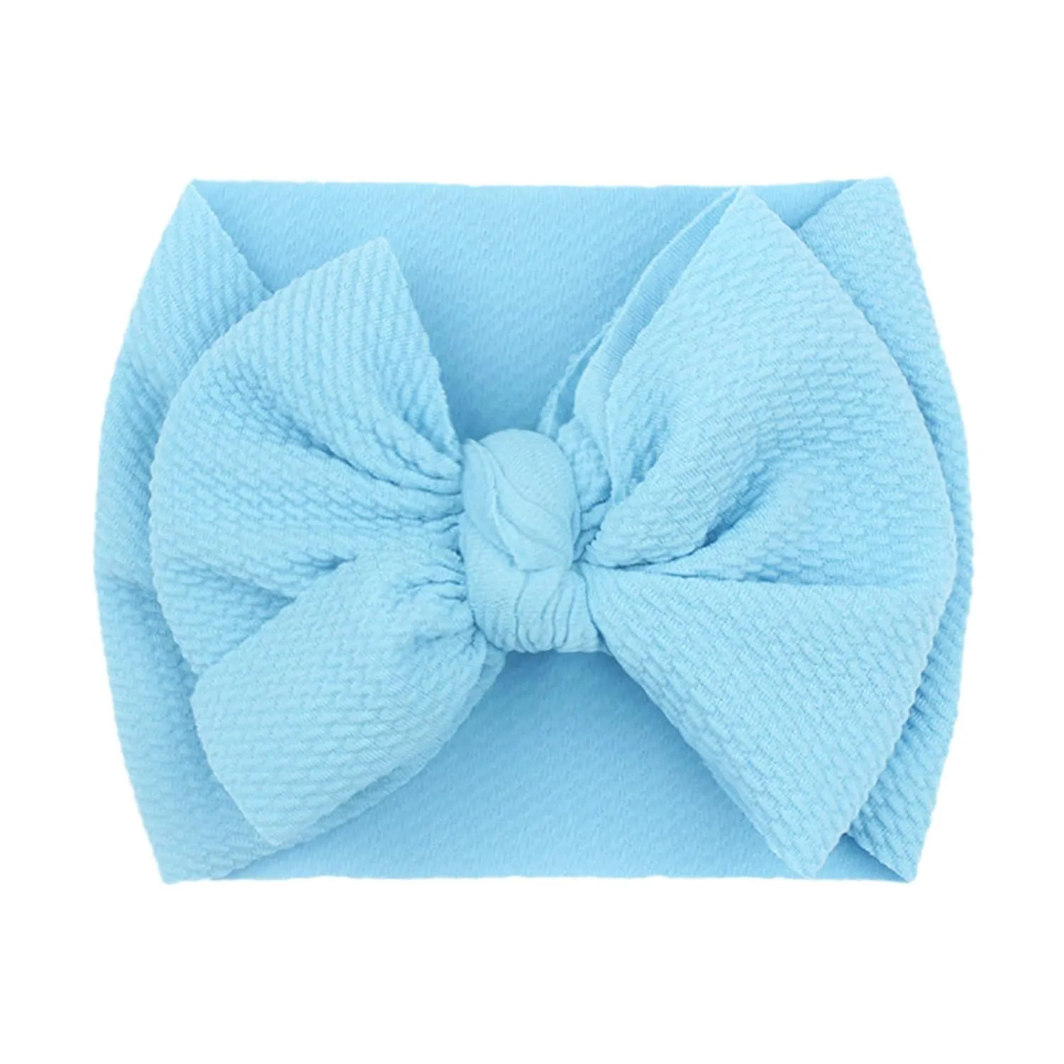 Bow Headband Elastic Knotted Headband Makeup Hair Headband Hair Bandanas Birthday Party Headband for Kids (Blue, One Size)