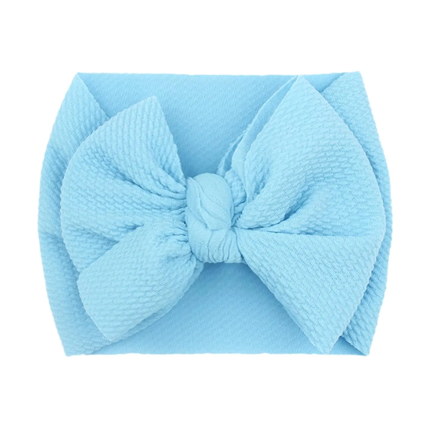 Bow Headband Elastic Knotted Headband Makeup Hair Headband Hair Bandanas Birthday Party Headband for Kids (Blue, One Size)