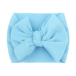 Bow Headband Elastic Knotted Headband Makeup Hair Headband Hair Bandanas Birthday Party Headband for Kids (Blue, One Size)
