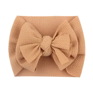 Bow Headband Elastic Knotted Headband Makeup Hair Headband Hair Bandanas Birthday Party Headband for Kids (Coffee, One Size)