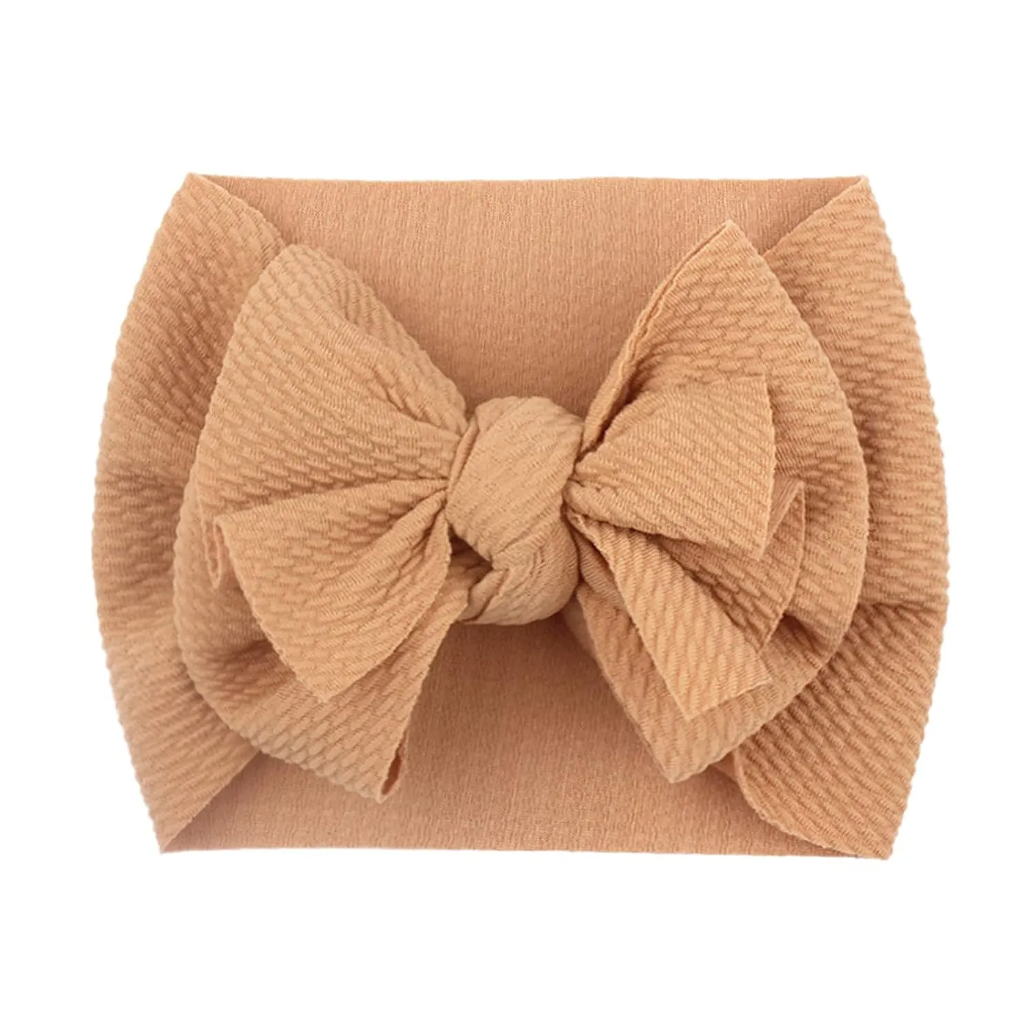 Bow Headband Elastic Knotted Headband Makeup Hair Headband Hair Bandanas Birthday Party Headband for Kids (Coffee, One Size)