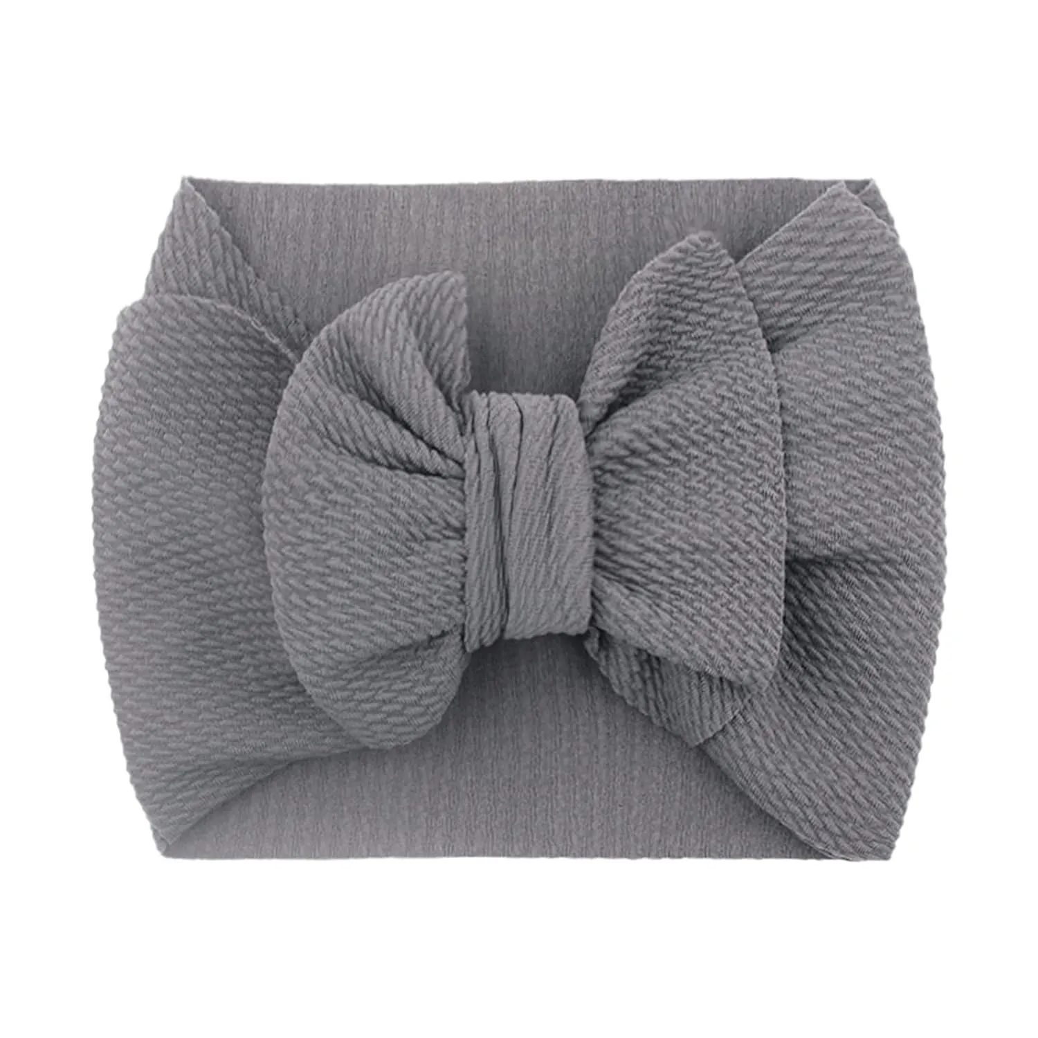 Bow Headband Elastic Knotted Headband Makeup Hair Headband Hair Bandanas Birthday Party Headband for Kids (Grey, One Size)