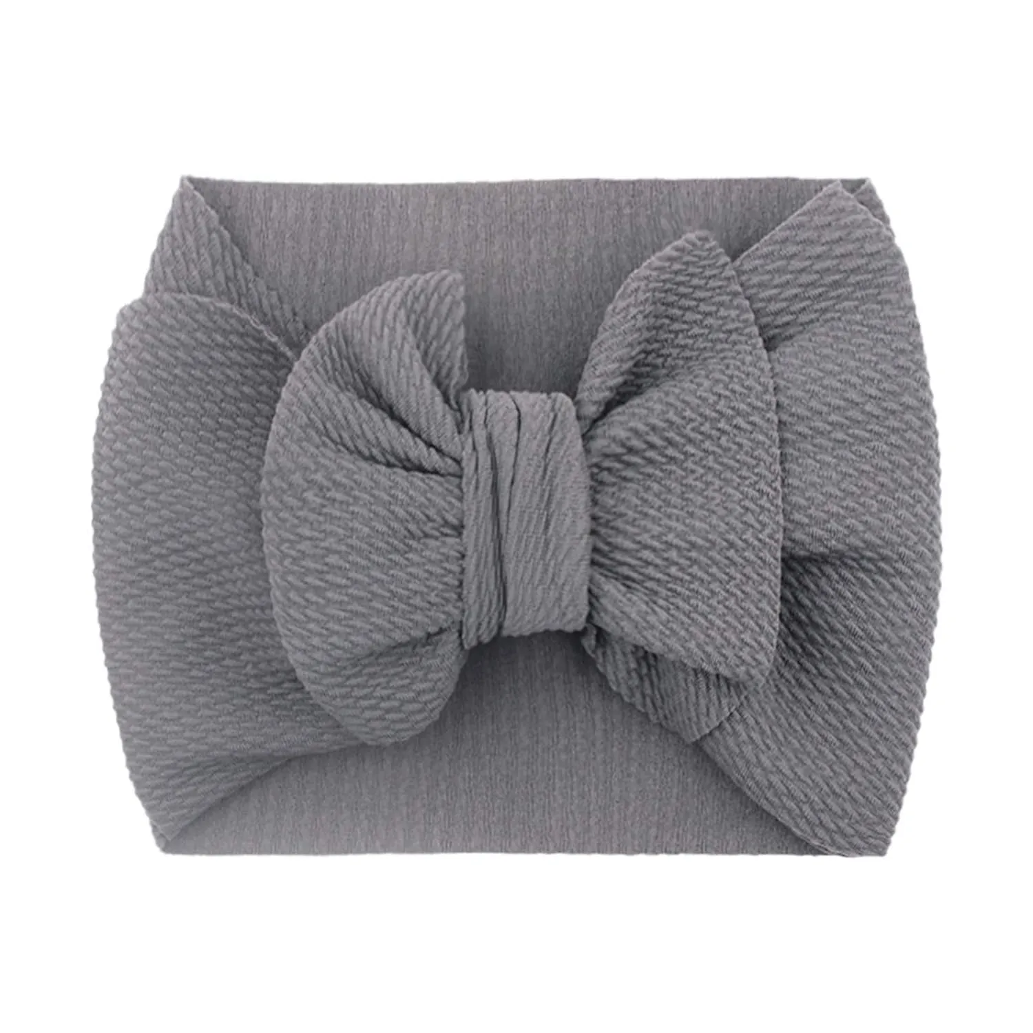 Bow Headband Elastic Knotted Headband Makeup Hair Headband Hair Bandanas Birthday Party Headband for Kids (Grey, One Size)