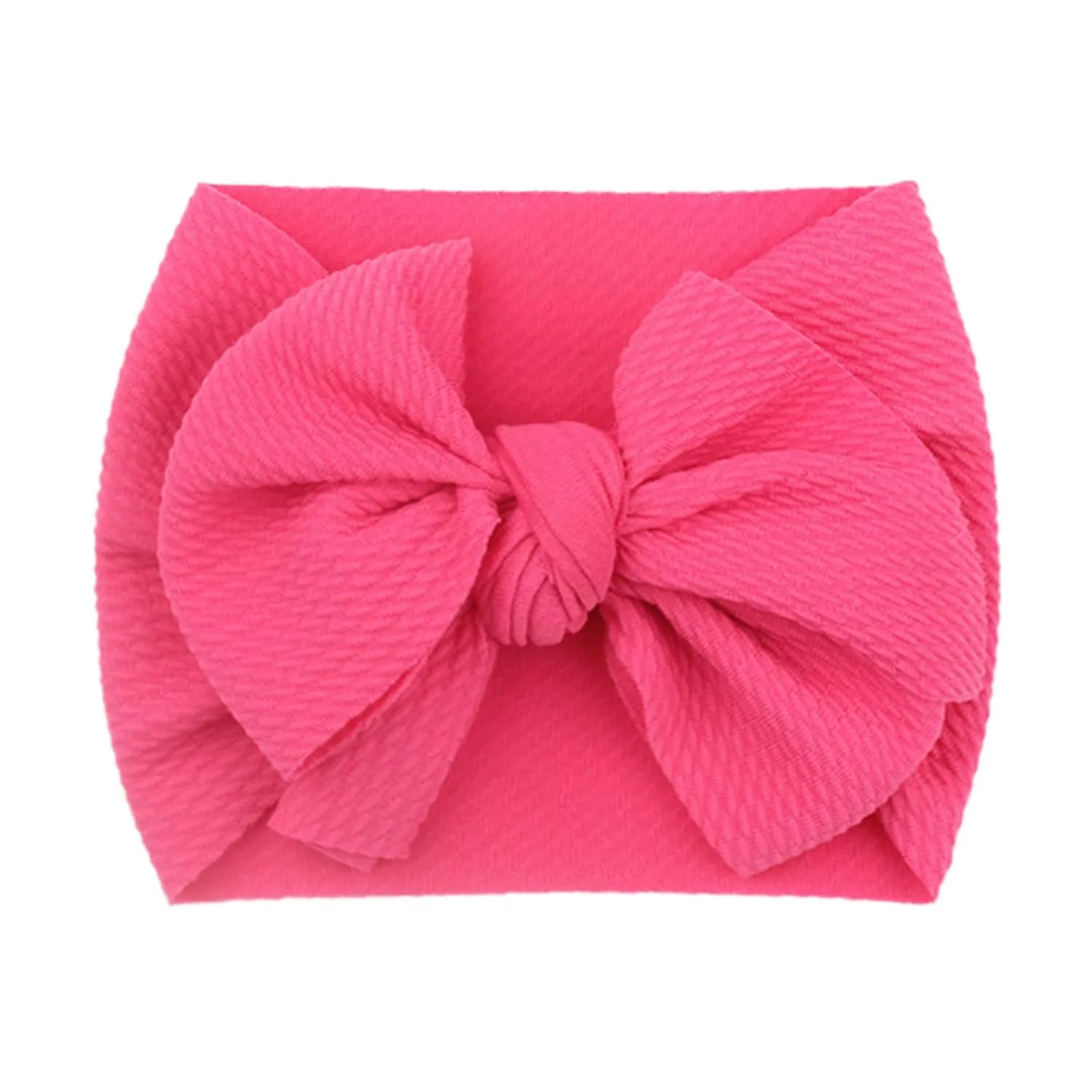 Bow Headband Elastic Knotted Headband Makeup Hair Headband Hair Bandanas Birthday Party Headband for Kids (Hot Pink, One Size)