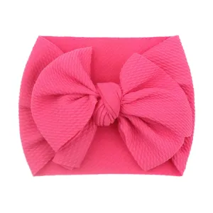 Bow Headband Elastic Knotted Headband Makeup Hair Headband Hair Bandanas Birthday Party Headband for Kids (Hot Pink, One Size)